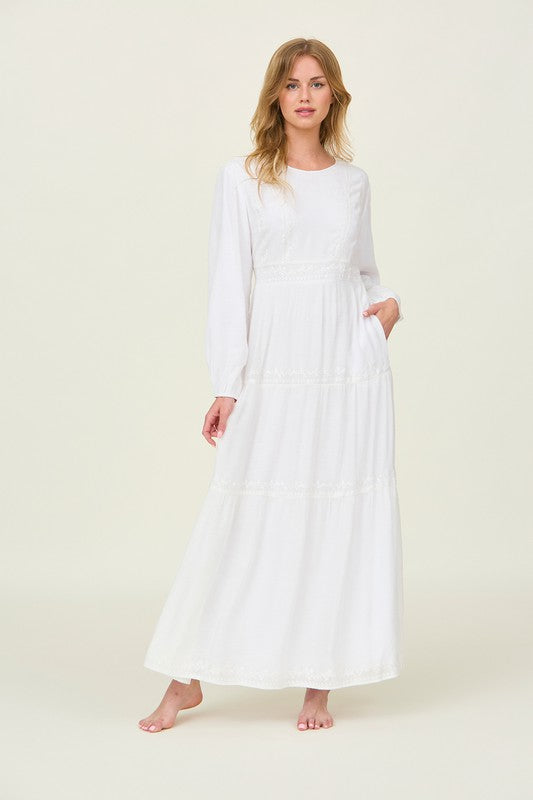 Maribelle Embroidered Temple Dress