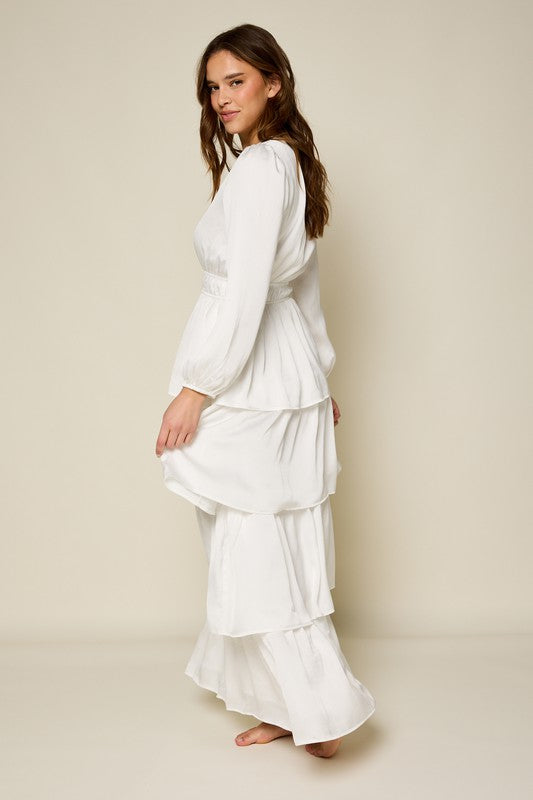 Lulu White Tiered Temple Dress