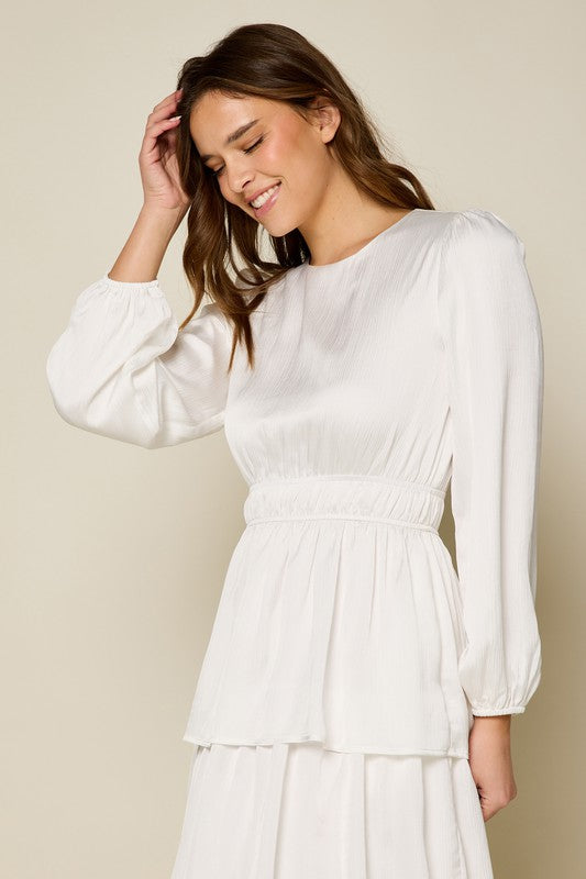 Lulu White Tiered Temple Dress