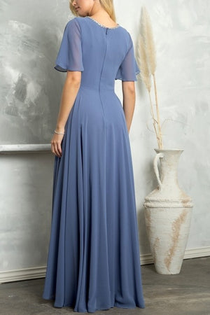 Lois Maxi Dress in Slate Blue