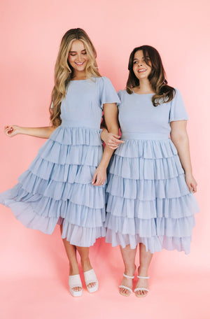 Forever With You Modest Dress in Cloud Blue