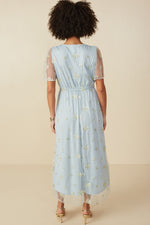 Penelope Embroidered Modest Midi in Light Blue