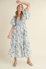 Primrose Modest Midi in Blue Floral