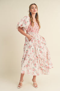 Primrose Modest Midi in Cream/Pink Floral