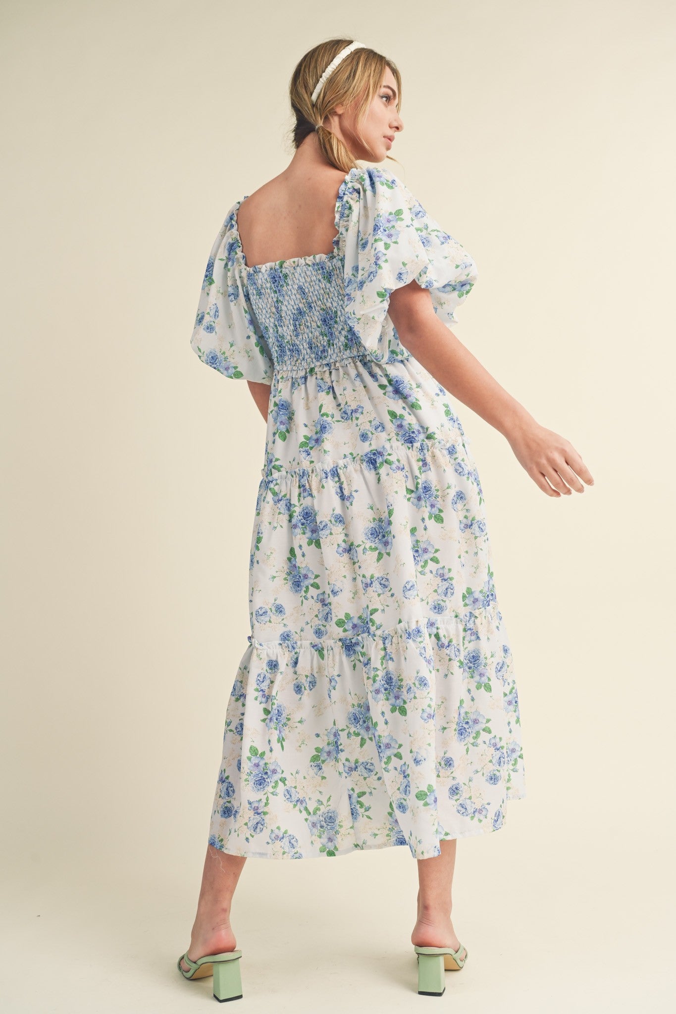 Primrose Modest Midi in Blue Floral