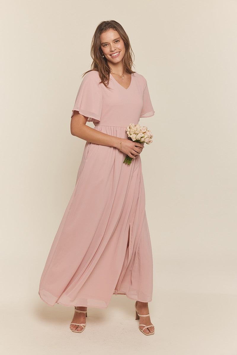 Camila Modest Maxi in Pink Blush