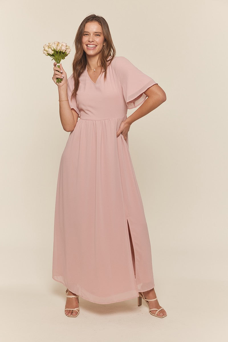 Camila Modest Maxi in Pink Blush