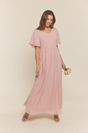 Camila Modest Maxi in Pink Blush