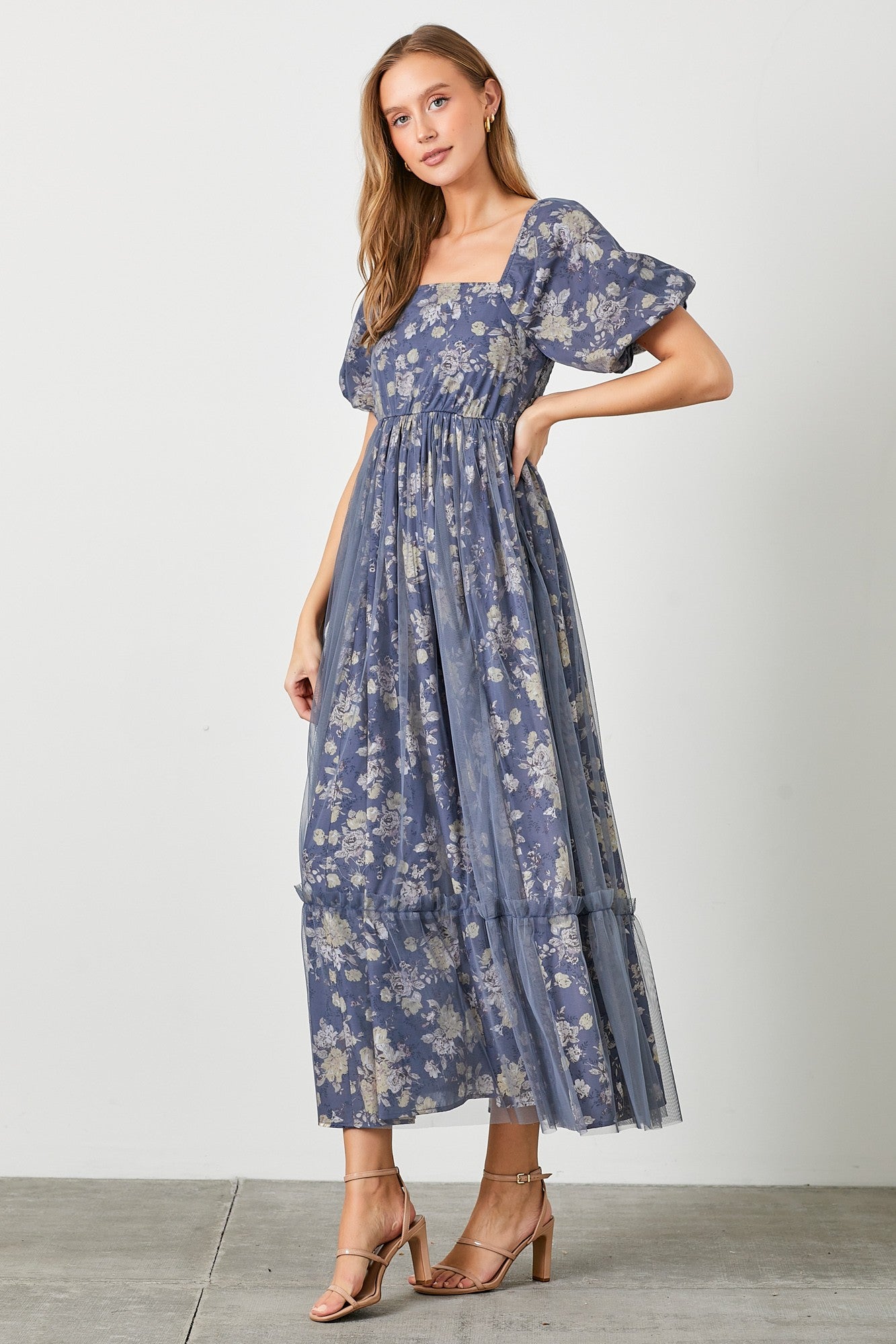 Theresa Modest Maxi in Navy Multi