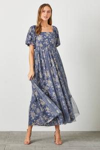 Theresa Modest Maxi in Navy Multi