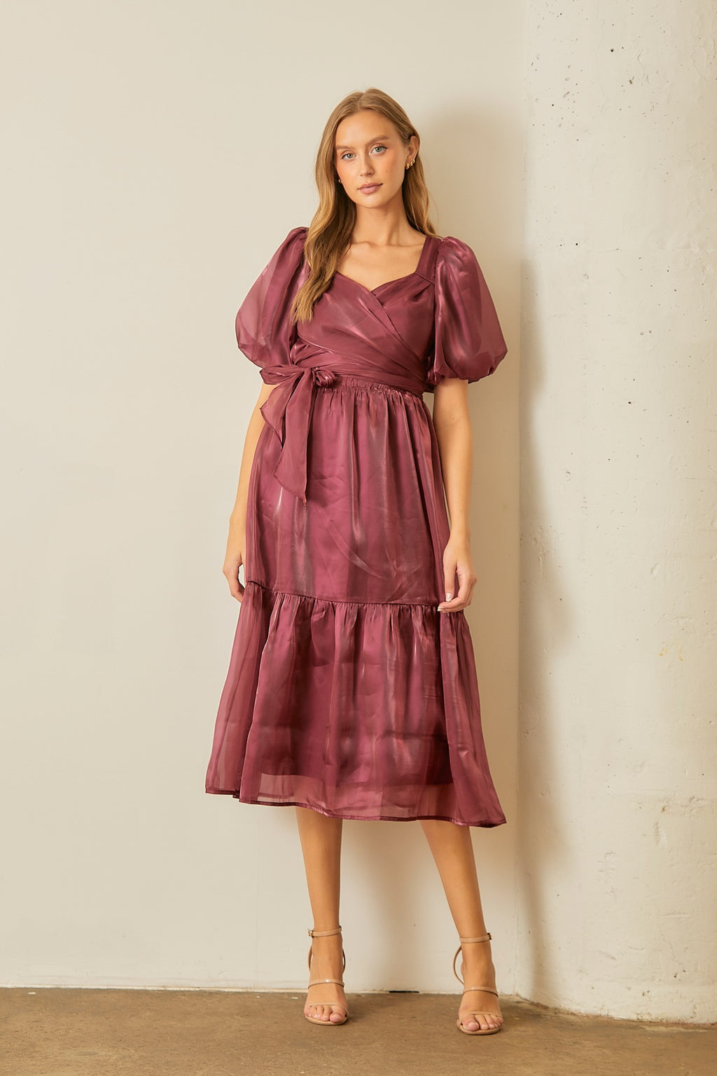 Josie Modest Midi in Wine