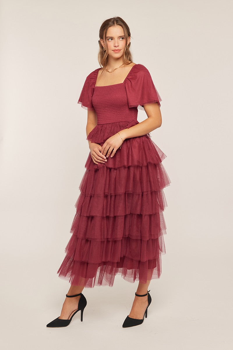 Alicia Modest Midi in Wine