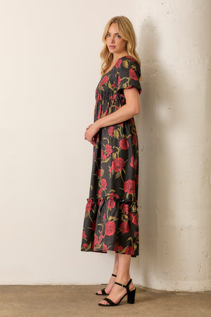 Roxy Modest Maxi in Black/Red