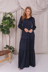 Anastasia Modest Maxi in Midnight Blue