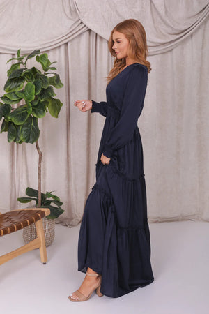 Anastasia Modest Maxi in Midnight Blue