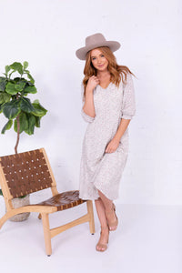 Max Modest Dress in Cream Ditsy Floral