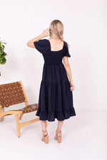 Poppy Modest Midi in Midnight Sky