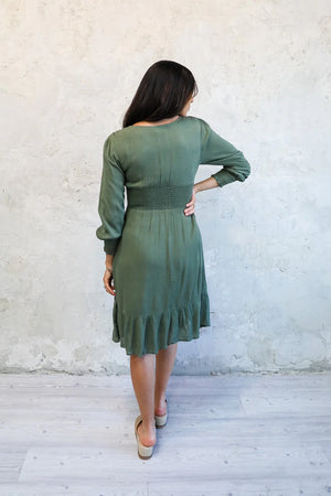 Cara Modest Midi in Aspen Green