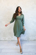 Cara Modest Midi in Aspen Green