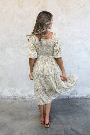 Greta Midi Dress in Honeybee Blossom