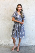 Krista Modest Dress in Dusty Grey