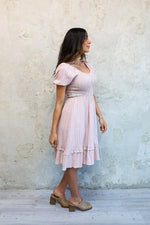 Lennon Modest Dress in Ballet Pink