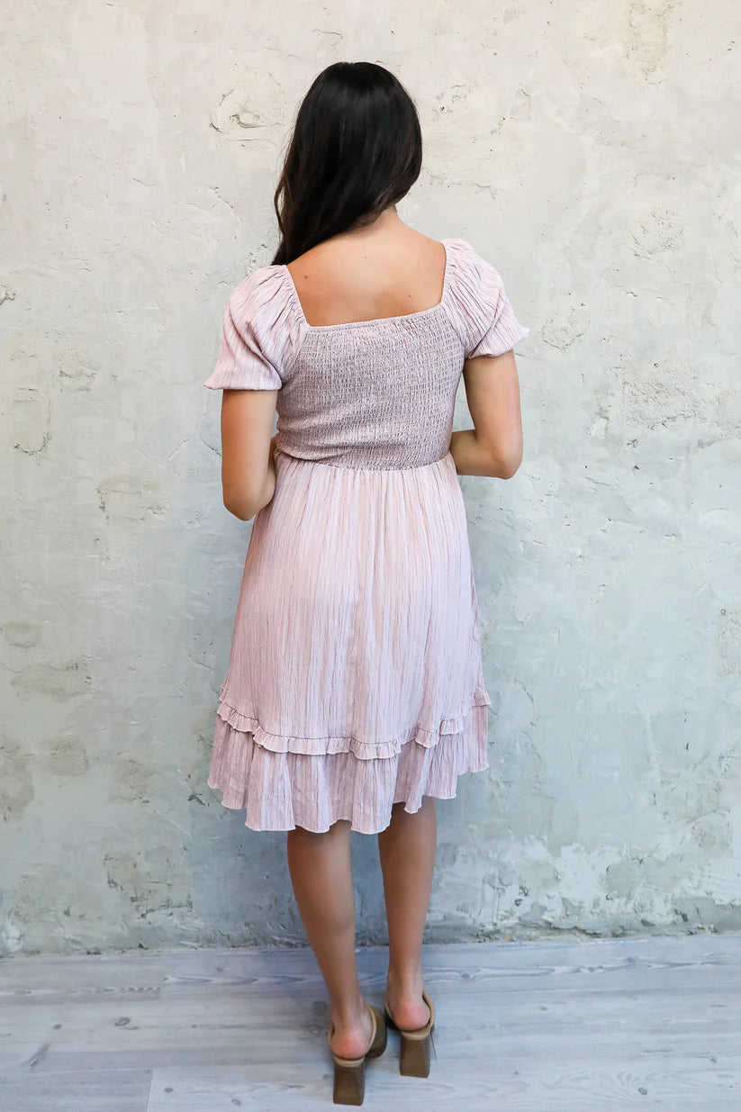 Lennon Modest Dress in Ballet Pink