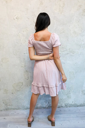 Lennon Modest Dress in Ballet Pink