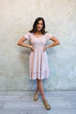 Lennon Modest Dress in Ballet Pink