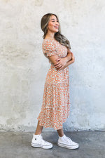 McCall Modest Midi in Orange Daisy