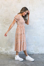 McCall Modest Midi in Orange Daisy