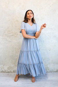 Taylor Modest Maxi in Chambray Blue