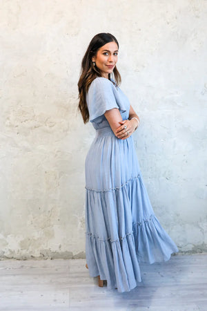 Taylor Modest Maxi in Chambray Blue