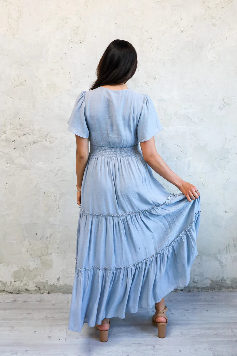 Taylor Modest Maxi in Chambray Blue