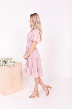 Jemma Modest Midi in Blush Pink