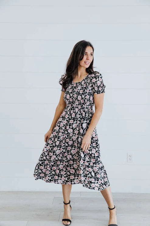 McCall Modest Midi in Whispering Rose