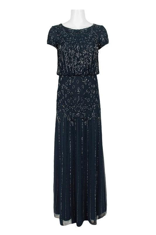 Blouson Beaded Maxi in Navy