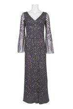 Beaded Long sleeve Maxi in Moonscape