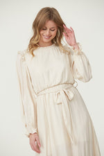 Layla Cream Ruffle Modest Midi