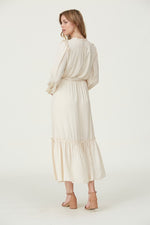 Layla Cream Ruffle Modest Midi