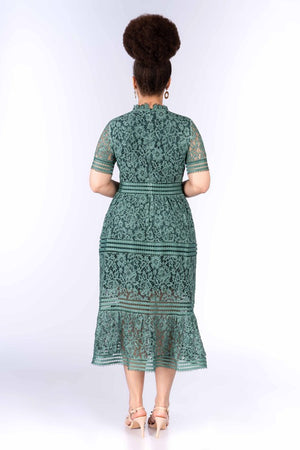 Ava Green Lace Midi