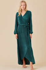 Lucia Velvet Midi in Emerald