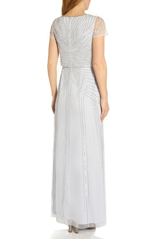 Blouson Beaded Maxi in Serenity Blue