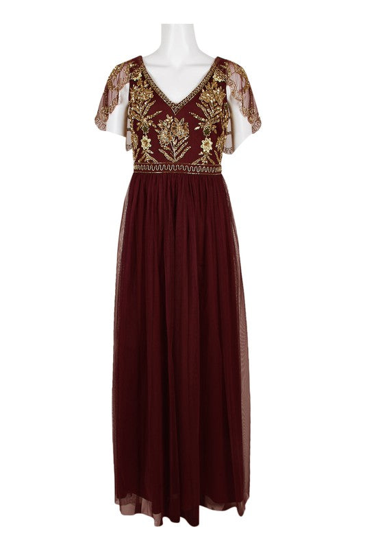 Capelet Gown in Wine