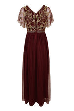 Capelet Gown in Wine