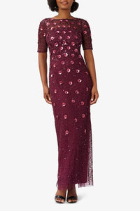 Adrianna Papell Boat Neck Beaded Dress