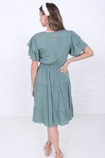 Amy Modest Dress in Iceberg Green