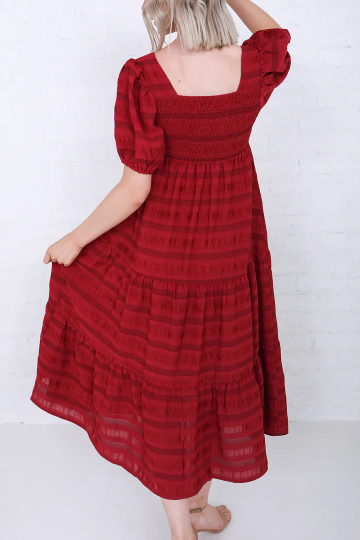 Austin Modest Midi in Ribbon Red