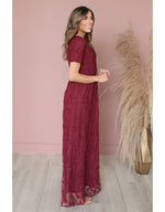 Kinsley Merlot Lace Modest Maxi Dress