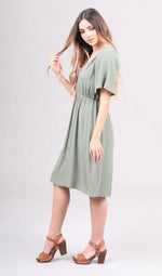 Aria modest casual dress for bridesmaids amazon green flowy skirt